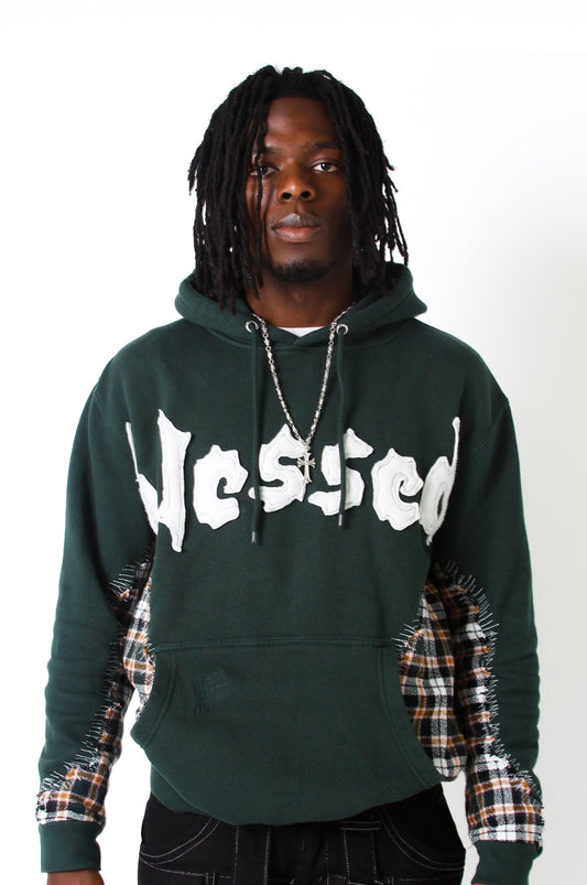 FOREST GREEN PATCHED HOODIE